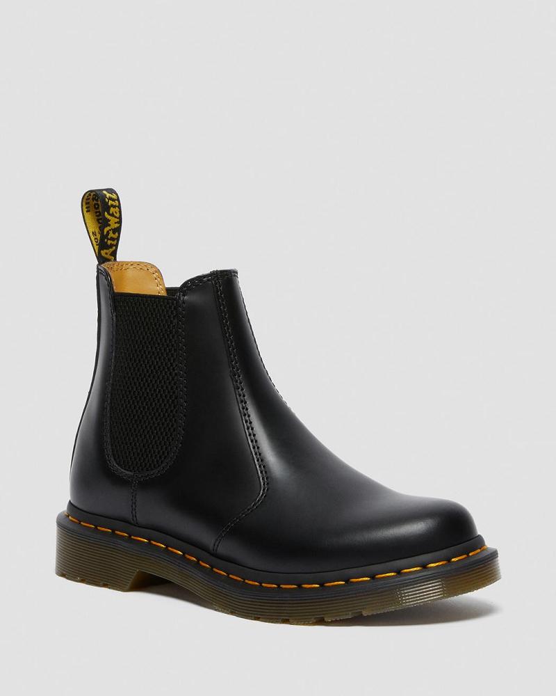 Black Women\'s Dr Martens 2976 Smooth Leather Chelsea Boots | CA 115WNB